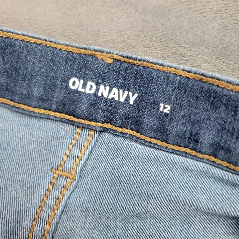 Old Navy Girls Denim Shorts Size 12 Frayed Hem Stretchy Jeans